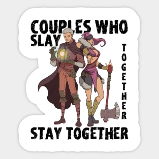 Roleplaying RPG Couple Gift Valentines Day Wizard Barbarian Sticker